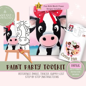 DIY Paint Party For Adults and Kids  |Pre-Drawn | Art Party Paint Kit | Sip & Paint | Digital Download File, Paint Party Toolkit