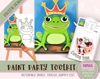 DIY Paint Party Printable For Kids | Diy Canvas | Paint Kit | Instant Access | Pre-Drawn Canvas | Paint & Sip | Painting Tutorial Stencil