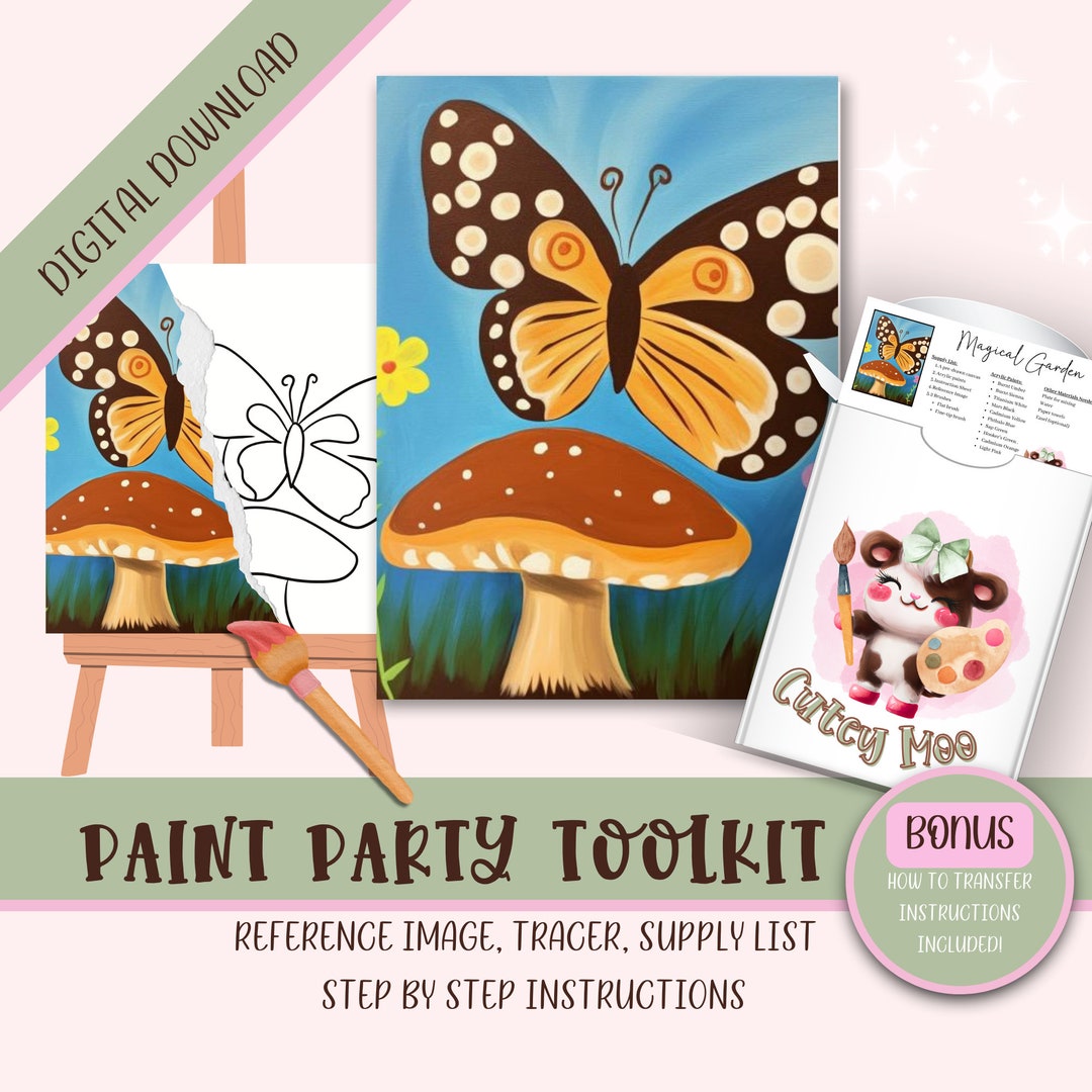 Adult &amp; Kids Paint and Sip Stencil, Paint Your Own, Girls Night, Paint Kit Gift for Her | Paint ...