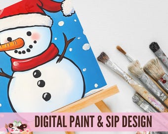 Pittura Con I Numeri YEESAM ART – Vigilia Di Natale Con Pupazzo Di Neve E Babbo Natale – 40x50 Cm