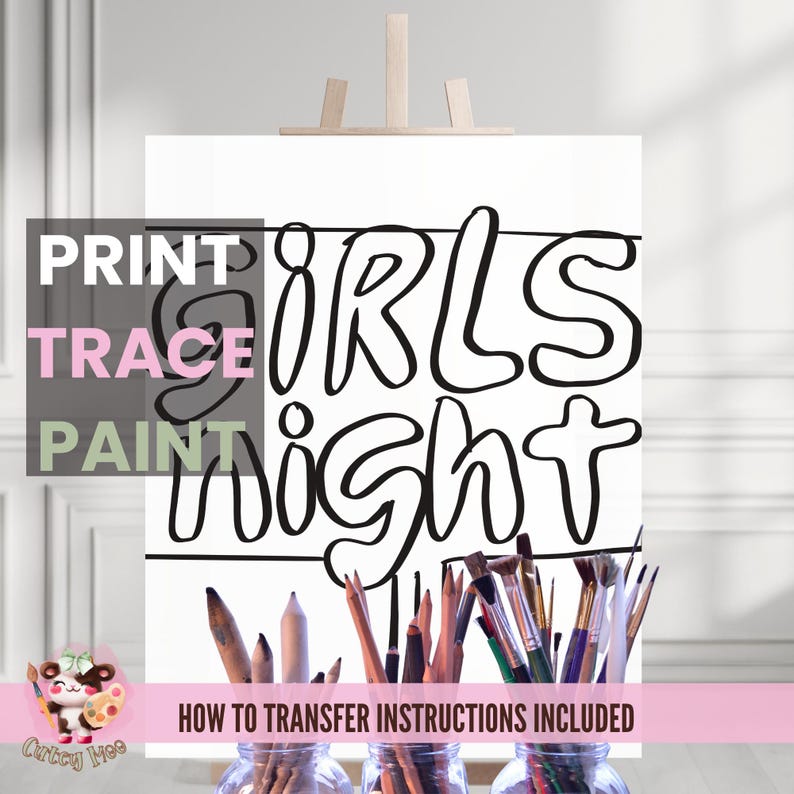 Sip and Paint Party Kit Canvas, Pre Drawn Template for DIY Art Parties ...