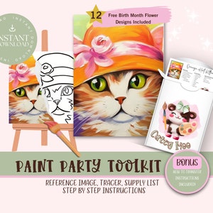 DIY Paint Party For Adults and Kids  |Pre-Drawn | Art Party Paint Kit | Sip & Paint | Digital Download File, Paint Party Toolkit