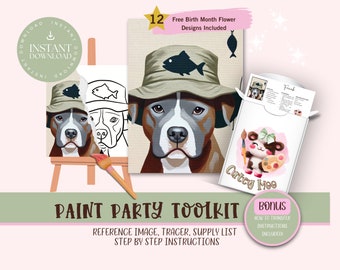 DIY Paint Party For Adults and Kids  |Pre-Drawn | Art Party Paint Kit | Sip & Paint | Digital Download File, Paint Party Toolkit