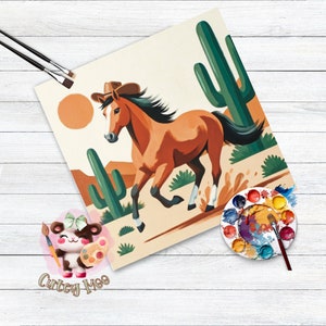 Western Horse Paint Party Toolkit for adults, DIY paint and sip, cowboy horse art, includes reference image, tracer, instant download, perfect for painting events and creative projects.