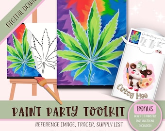 Sip And Paint Party Kit | Digital Download | Smoke And Paint | Canvas Outline | Paint And Sip Couples | Diy Paint Party | Sip And Draw