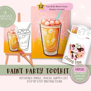 DIY Paint Party For Adults and Kids  |Pre-Drawn | Art Party Paint Kit | Sip & Paint | Digital Download File, Paint Party Toolkit