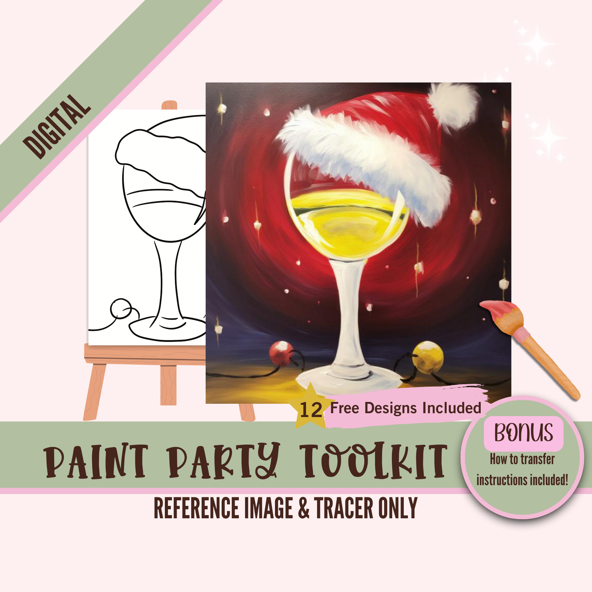 holiday-wine-glass-paint-party-printable-christmas-digital-painting-kit-for-adults-diy-sip-and-paint-png-canvas-set-pre-drawn-stencil-etsy