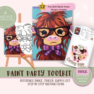DIY Paint Party For Adults and Kids  |Pre-Drawn | Art Party Paint Kit | Sip & Paint | Digital Download File, Paint Party Toolkit