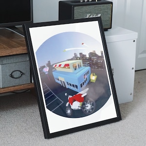 Futuristic City Art Print: SZA Inspired Lo-Fi Psychedelic Decor
