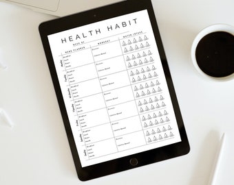 Minimalistic Health Habit Tracker Printable/Everyday Habit Tracker Goodnotes & Notability Compatible