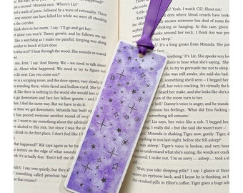 Purple watercolour stars bookmark