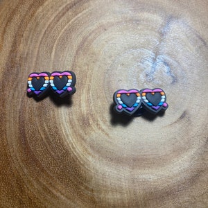 Rainbow Heart Sunglasses Shoe Charm