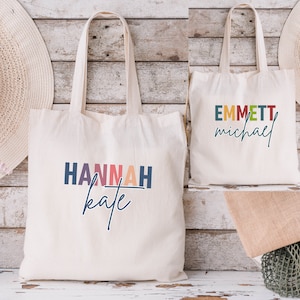 Personalized Kids Library Bag Christmas Gift for Kids, Custom Kids Tote bag, Child&#39;s Name book bag, Canvas Tote Bag gift for Children