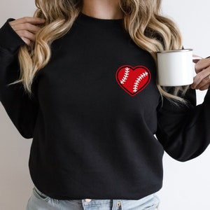 Baseball Heart Sweatshirt, Baseball Mom Sweatshirt, Baseball Fan Gift, Gift for Baseball Lover, Heart Baseball shirt, I Heart Baseball shirt