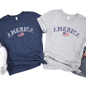 American Flag Shirt, Matching Family 4th of July, Patriotic Tee, Fourth of July Shirt, 4th of July tee, Varsity America Shirt, Veteran Gift