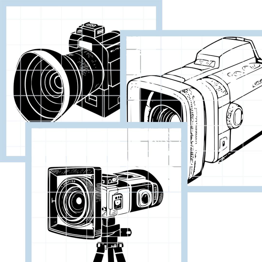 Video Camera Bundle 3 Images SVG Etsy