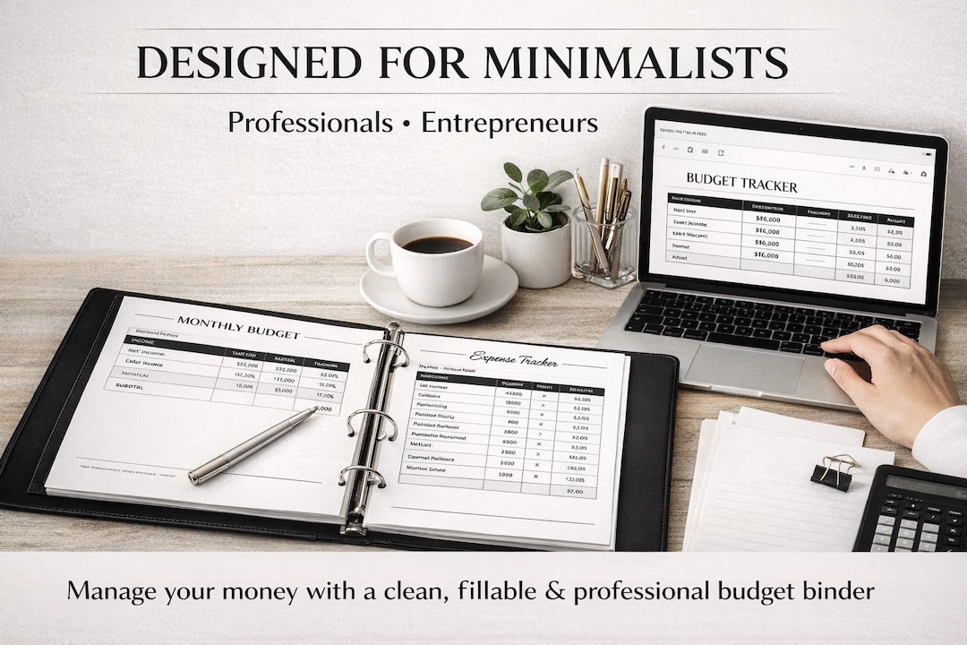Ultimate Budget Binder Fillable PDF | Black & White Luxe Budget Planner ...
