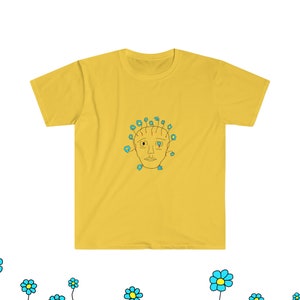 Graphic Tee, T-Shirt, Shirt, Tee, Unisex Clothing, Mens Clothing, Women's Clothing, Fun, Weird, Design, Simple Design, Flowers for Brains Daisy