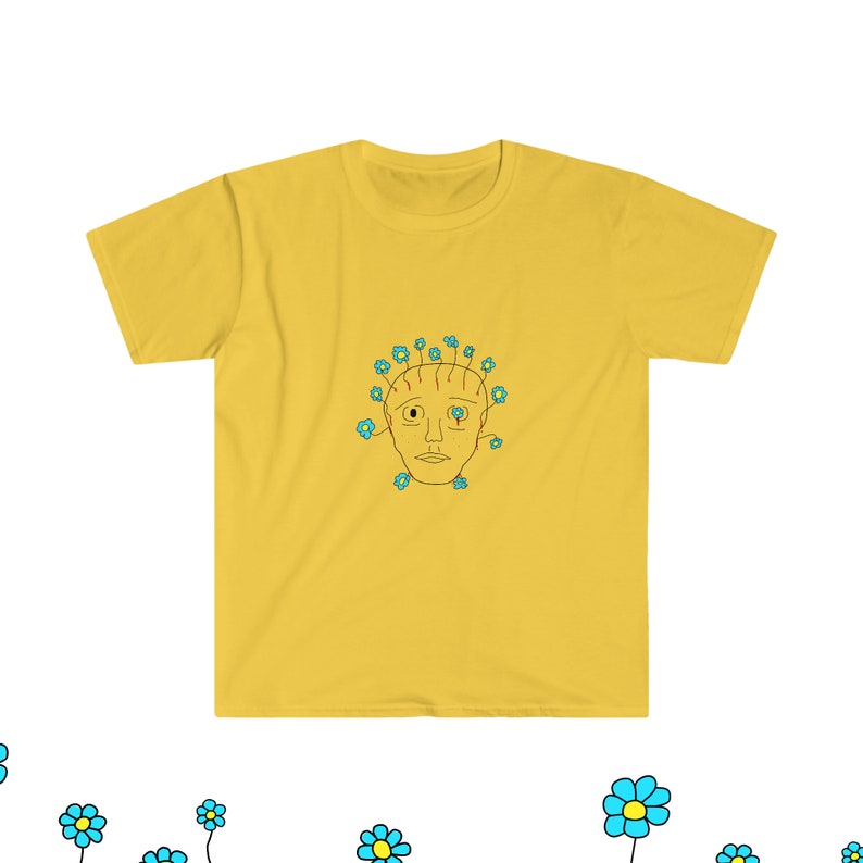 Graphic Tee, T-Shirt, Shirt, Tee, Unisex Clothing, Mens Clothing, Women's Clothing, Fun, Weird, Design, Simple Design, Flowers for Brains Daisy