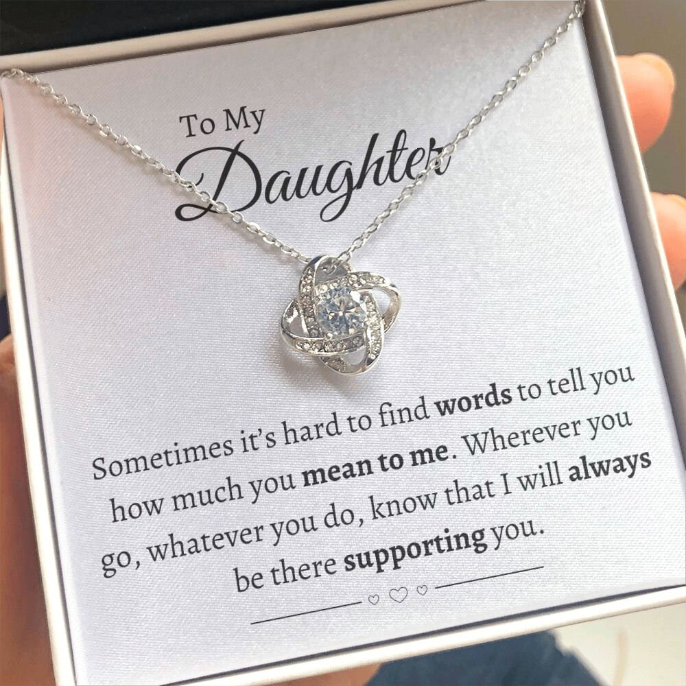 Collana Per Figlia Collana 'To My Daughter' Con Ciondolo Cuore E Nodo - Regalo Per Figlia, Argento 925 Ashita No Nadja