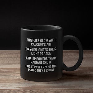 Mugs lucioles, cadeau d'entomologie, tasses biologie luciole, tasse chercheur, trucs de bioluminescence, tasse mystique, cadeaux écologie, ingénieurs chimistes