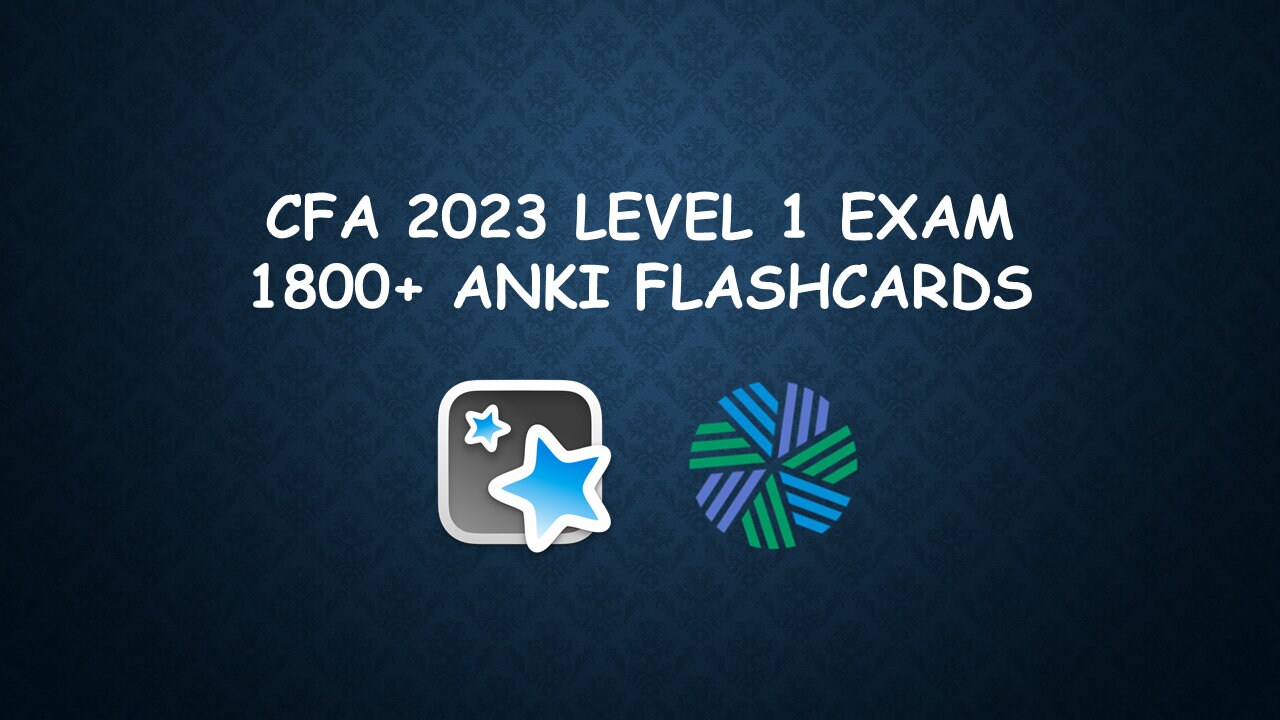 CFA 2023 Level 1 Exam 1800 Anki Flashcards Etsy