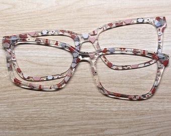 Valentine Gnomes Clear Acrylic Eyeglass Topper with Magnets