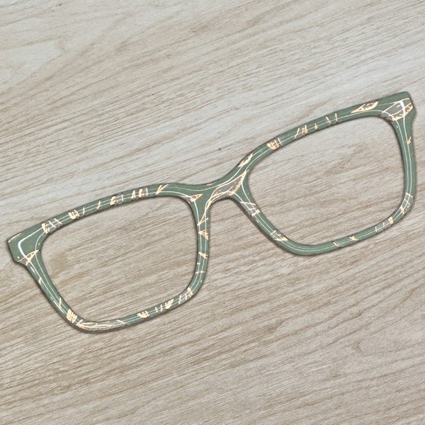 Mint with Rose Gold Leaves Magnetic Eyeglass Topper