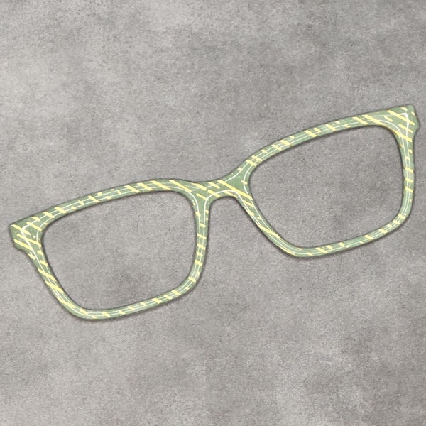 Mint with Gold Broken Stripes Magnetic Eyeglass Topper