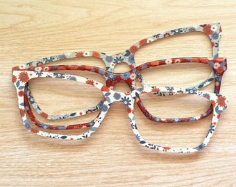 Red, White & Blue Floral Acrylic Eyeglass Topper with Magnets