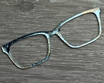 Distressed Metallic Blue with Rose Gold Magnetic Eyeglass Topper