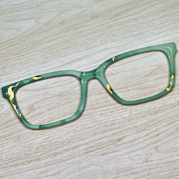 Light Green with Gold Accents Magnetic Eyeglass Topper