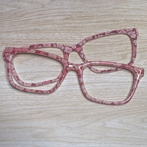 Pink Flowers Eyeglass Topper with Magnets