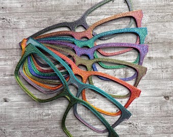 Multi Color Pebbled Finish 3D Printed Eyeglass Topper with Magnets