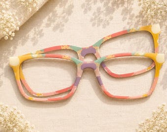 Pastel Paint Splatter Acrylic Eyeglass Topper with Magnets