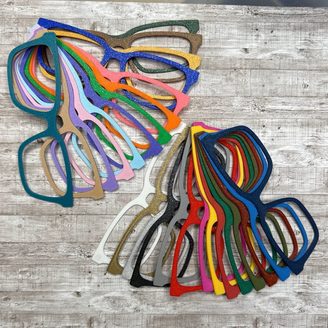 NEW COLORS - Pebbled Finish Single Color 3D Printed Eyeglass Topper with Magnets
