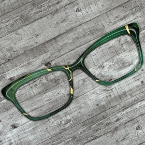Dark Green with Gold Accents Magnetic Eyeglass Topper
