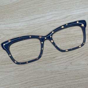 Blue with Copper Stars Magnetic Eyeglass Topper