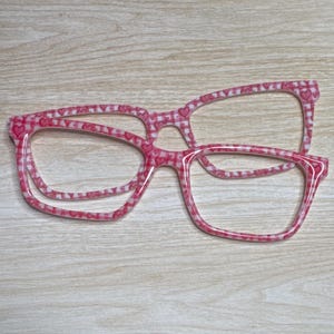Hearts on Plaid Eyeglass Topper with Magnets