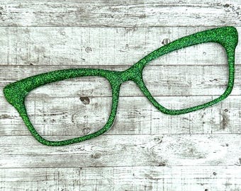 Green Glitter Magnetic Eyeglass Topper