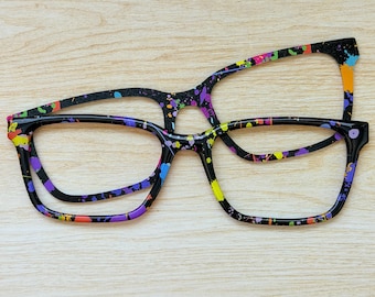 LARKIN - Paint Splatter Acrylic Eyeglass Topper with Magnets