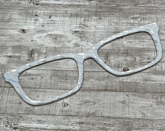 Silver and White Diagonal Stripes Magnetic Eyeglass Topper