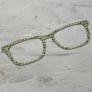 Green Gingham Magnetic Eyeglass Topper