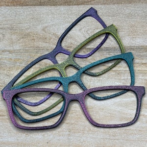 Dual Color Metallic Pebbled Finish 3D Printed Eyeglass Topper with Magnets