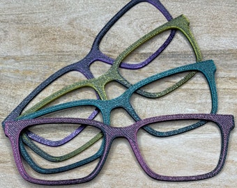 Dual Color Metallic Pebbled Finish 3D Printed Eyeglass Topper with Magnets