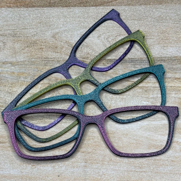 Dual Color Metallic Pebbled Finish 3D Printed Eyeglass Topper with Magnets