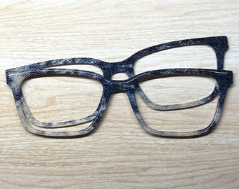 Bleached Denim Acrylic Eyeglass Topper with Magnets
