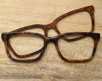 Burl Wood Pattern Acrylic Eyeglass Topper with Magnets