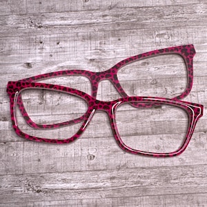 Pink Cheetah Print Eyeglass Topper with Magnets