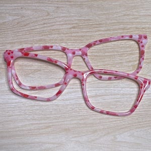 Puffy Hearts Eyeglass Topper with Magnets
